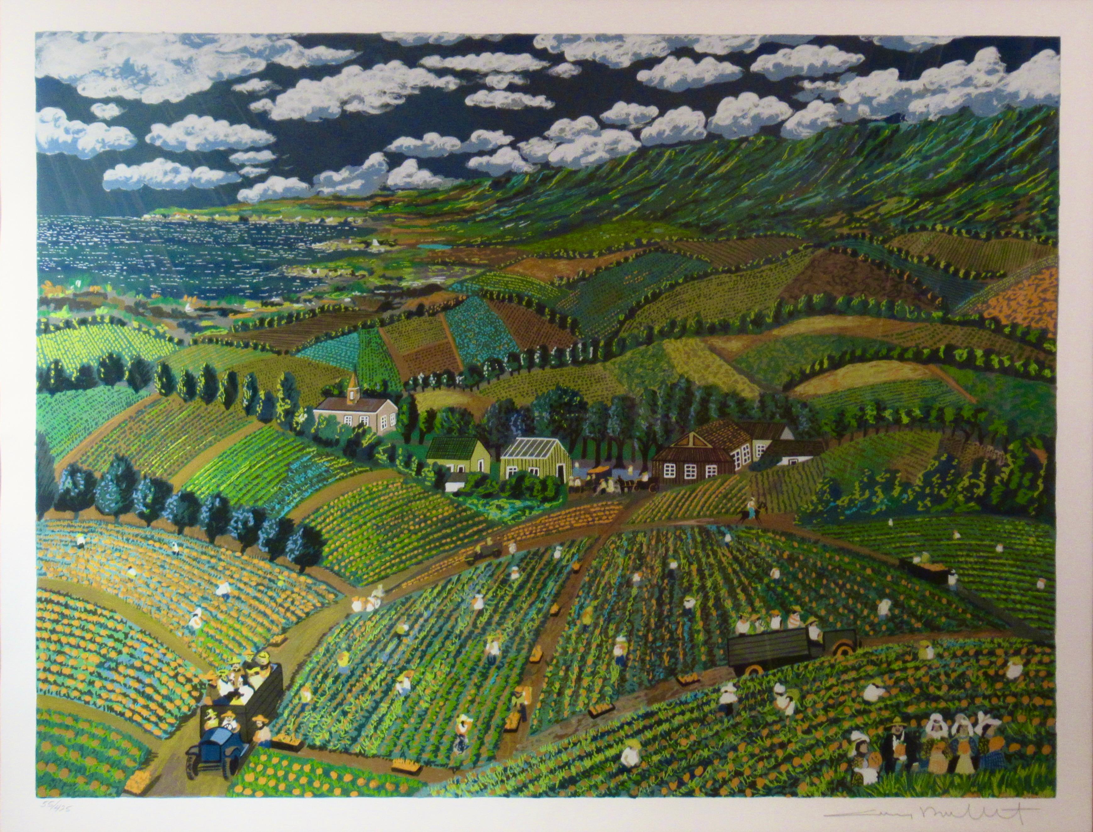 Pineapple Hill, The old Day, Kapalua Maui. – Print von Guy Buffet