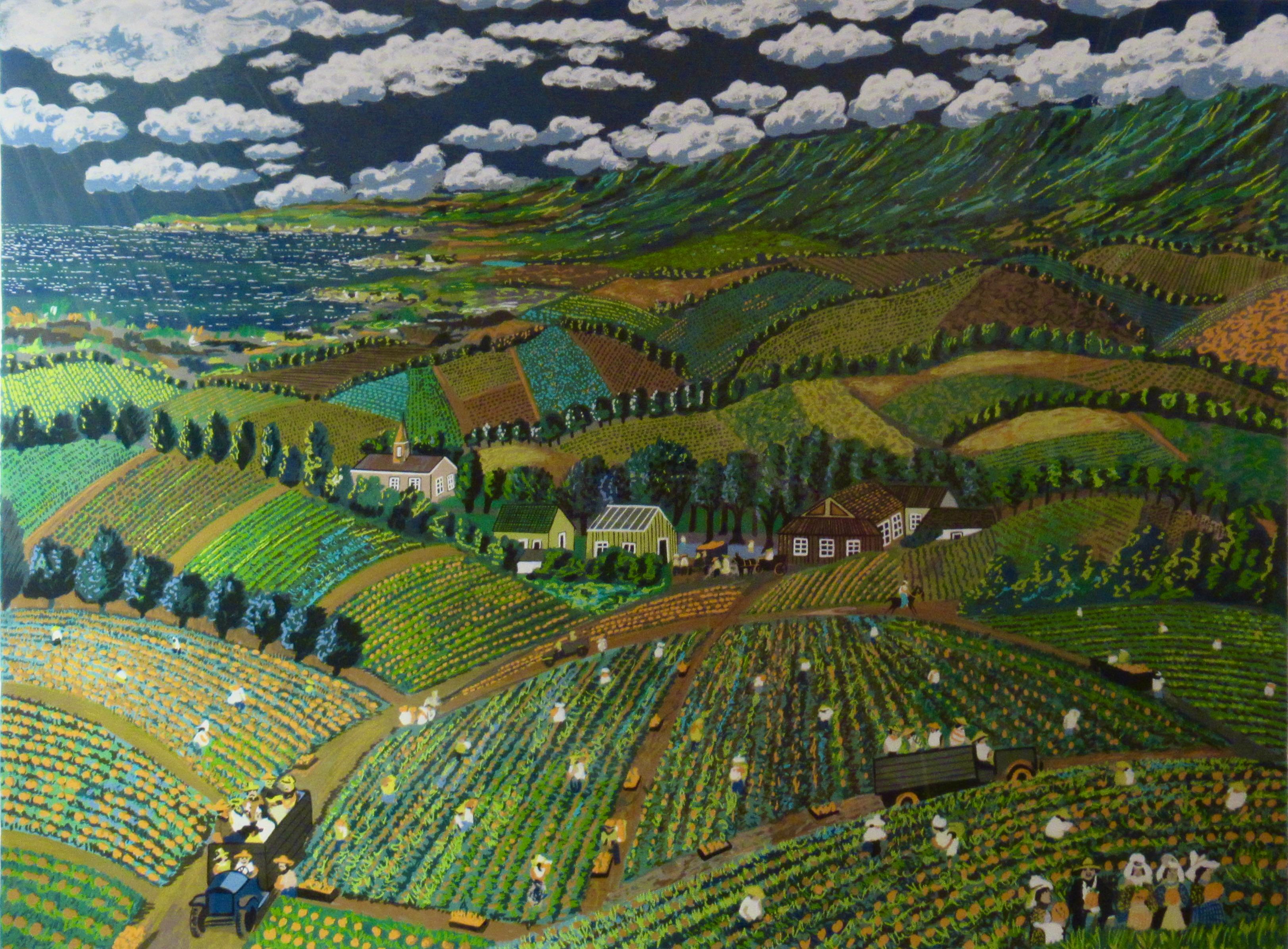 Pineapple Hill, The old Day, Kapalua Maui. (Moderne), Print, von Guy Buffet