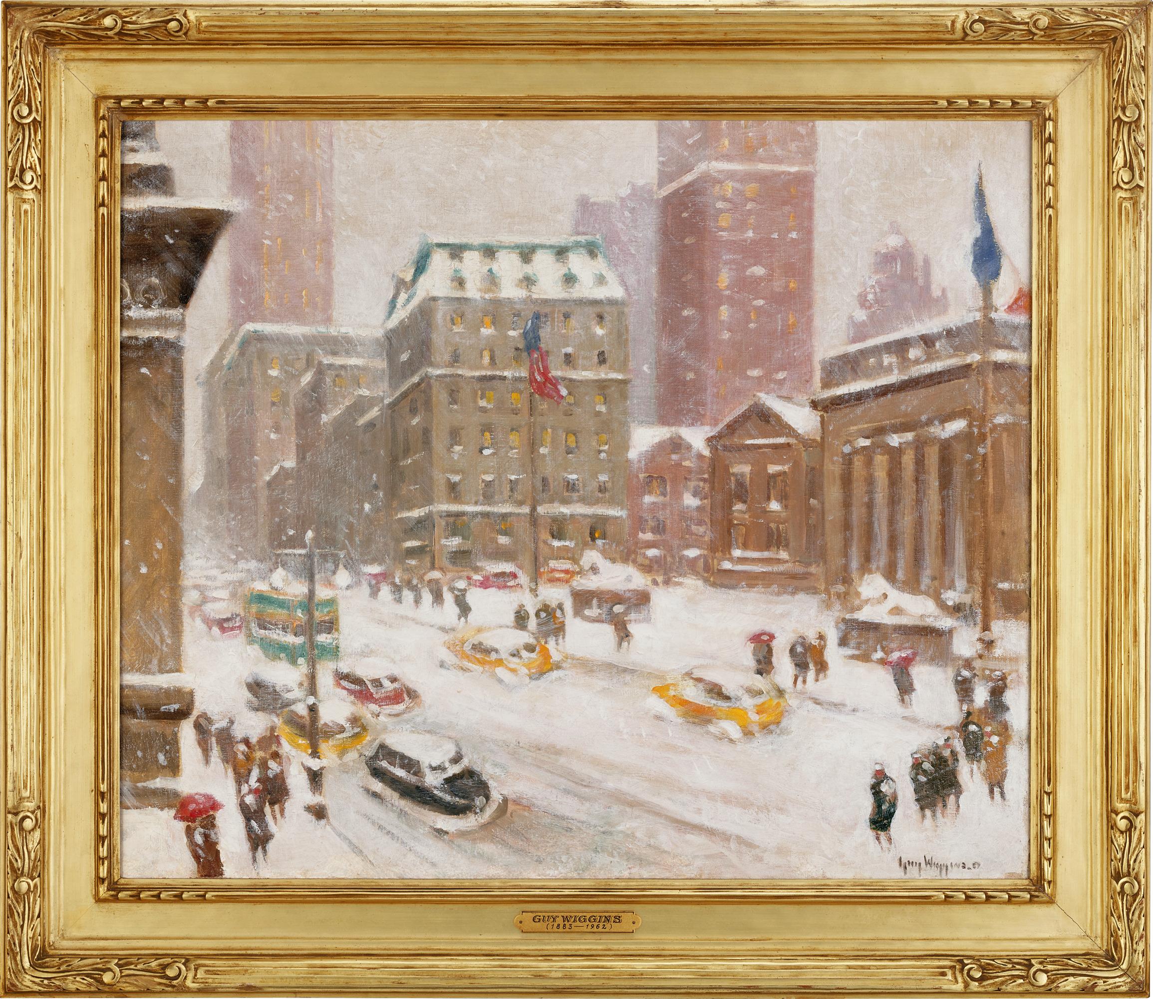 5th Avenue Storm at 42nd Street by Guy Carleton Wiggins For Sale 1