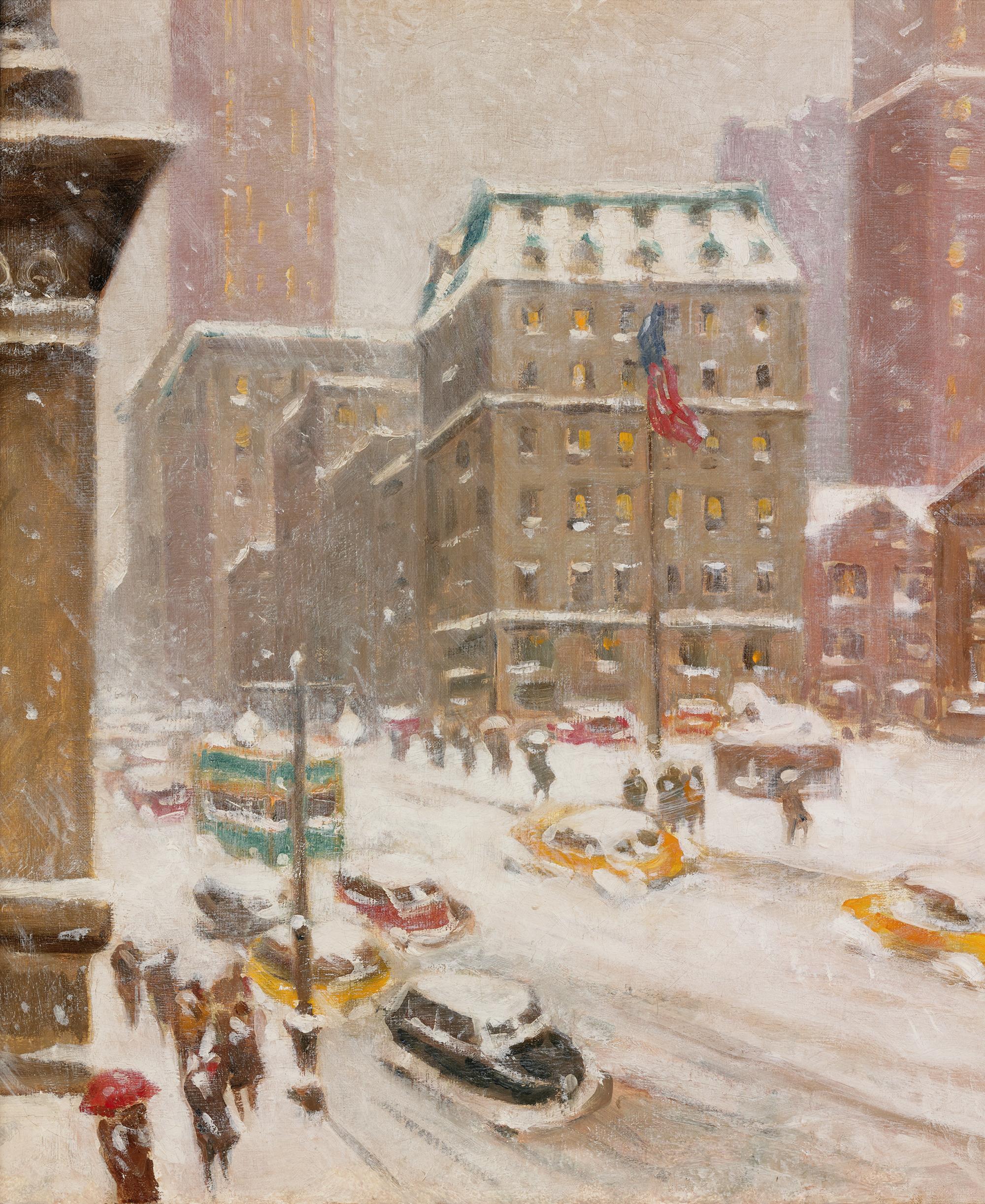 5th Avenue Storm at 42nd Street by Guy Carleton Wiggins For Sale 2