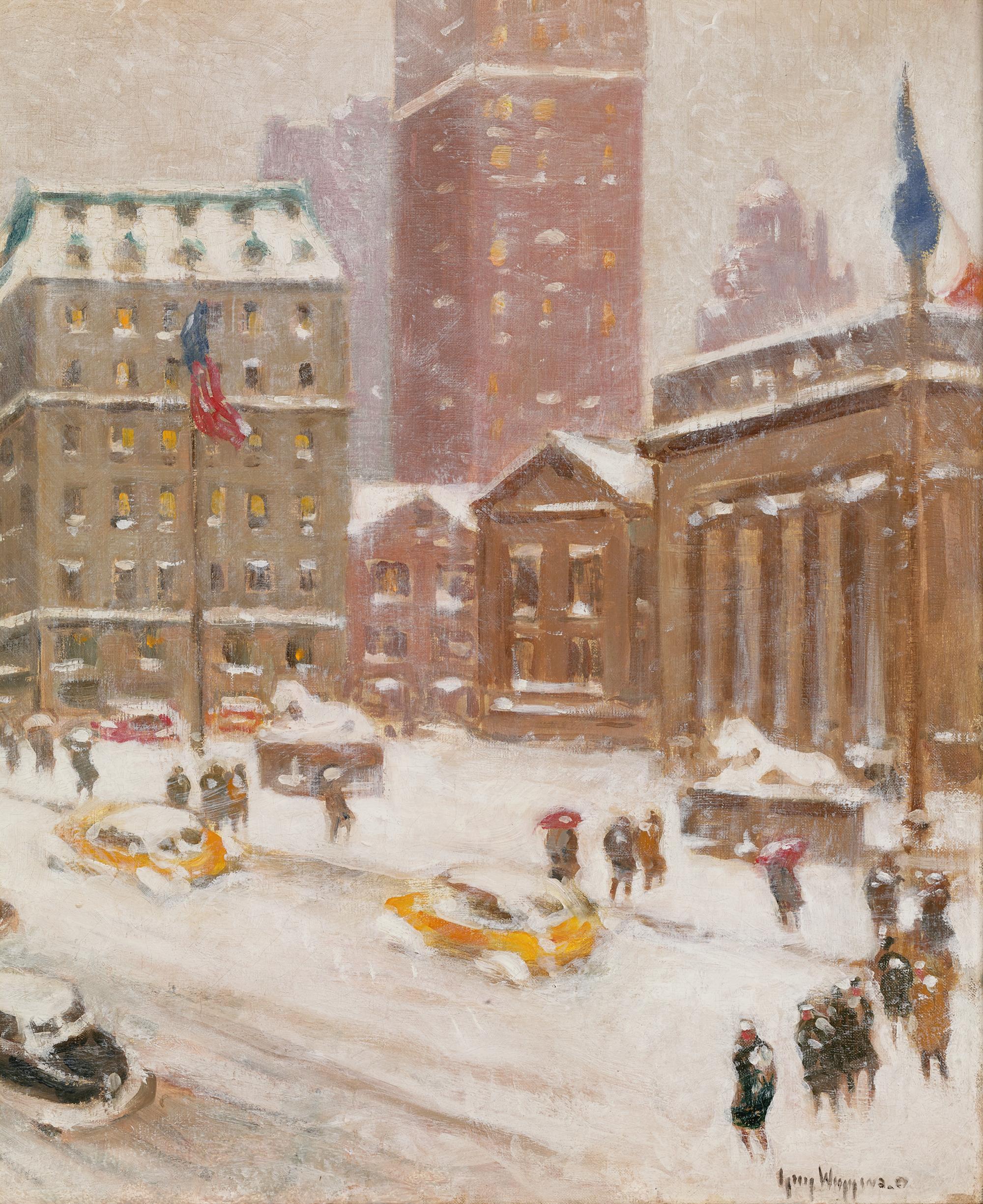 5th Avenue Storm at 42nd Street by Guy Carleton Wiggins For Sale 3
