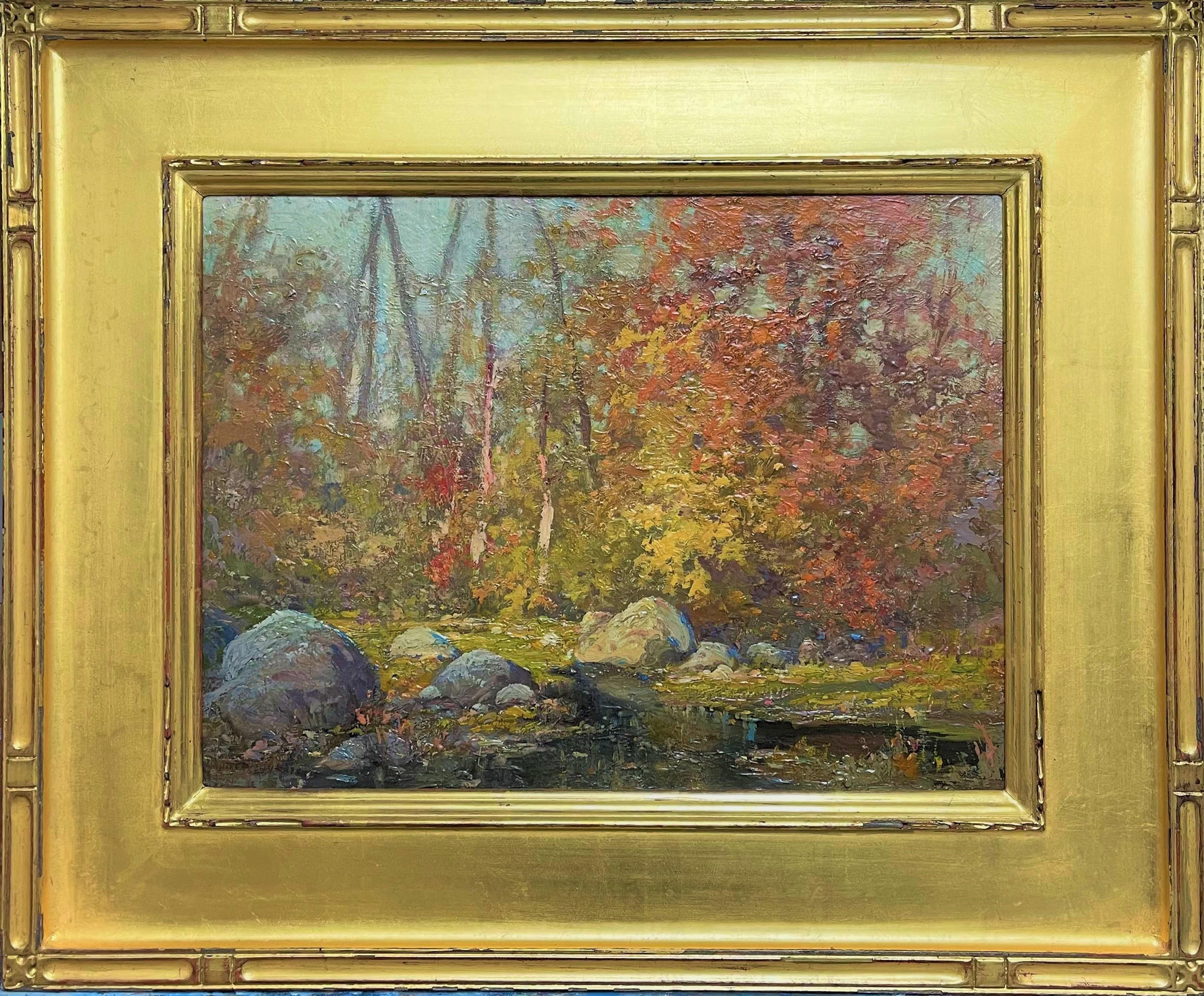 Landschaft, Ölgemälde des amerikanischen impressionistischen Künstlers Guy C Wiggins 1883-1962