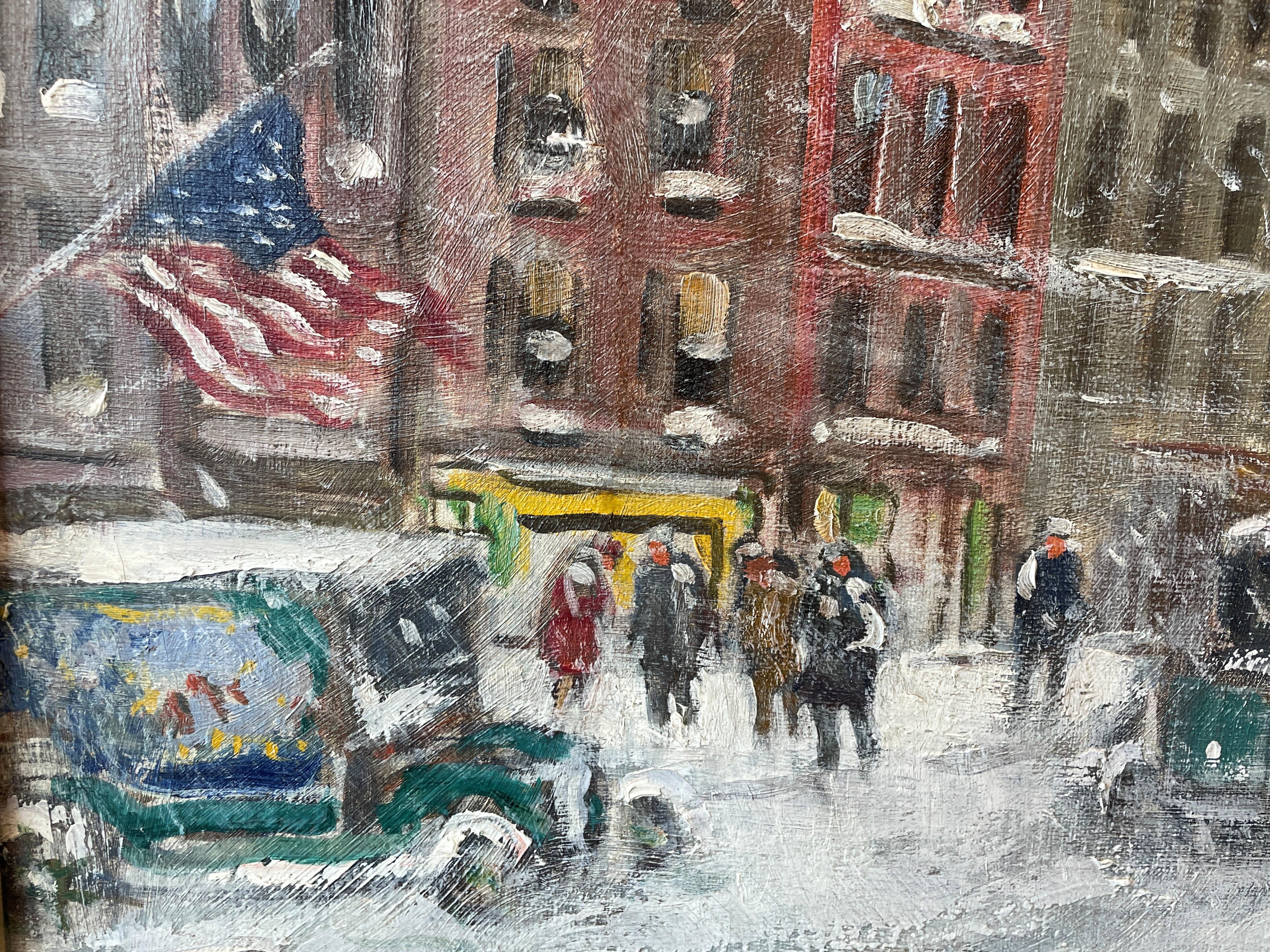 « Hudson Street, New York City », Guy Wiggins, Impressionnisme de la scène de la rue d'hiver 1