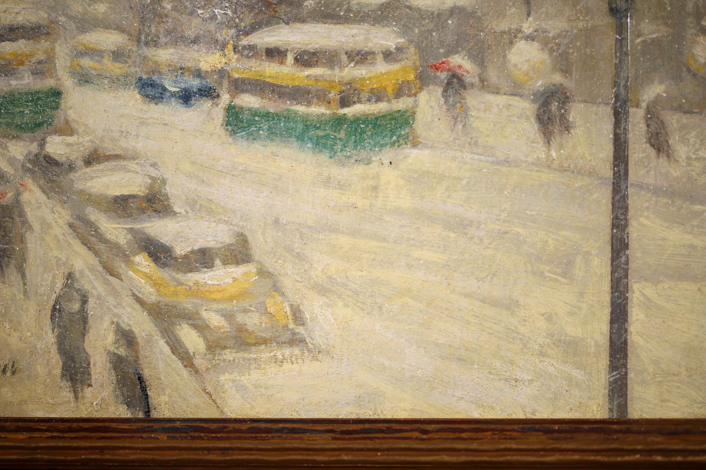 Midtown Storm - New York - Impressionist Oil, Snowy Cityscape by Guy Wiggins 5