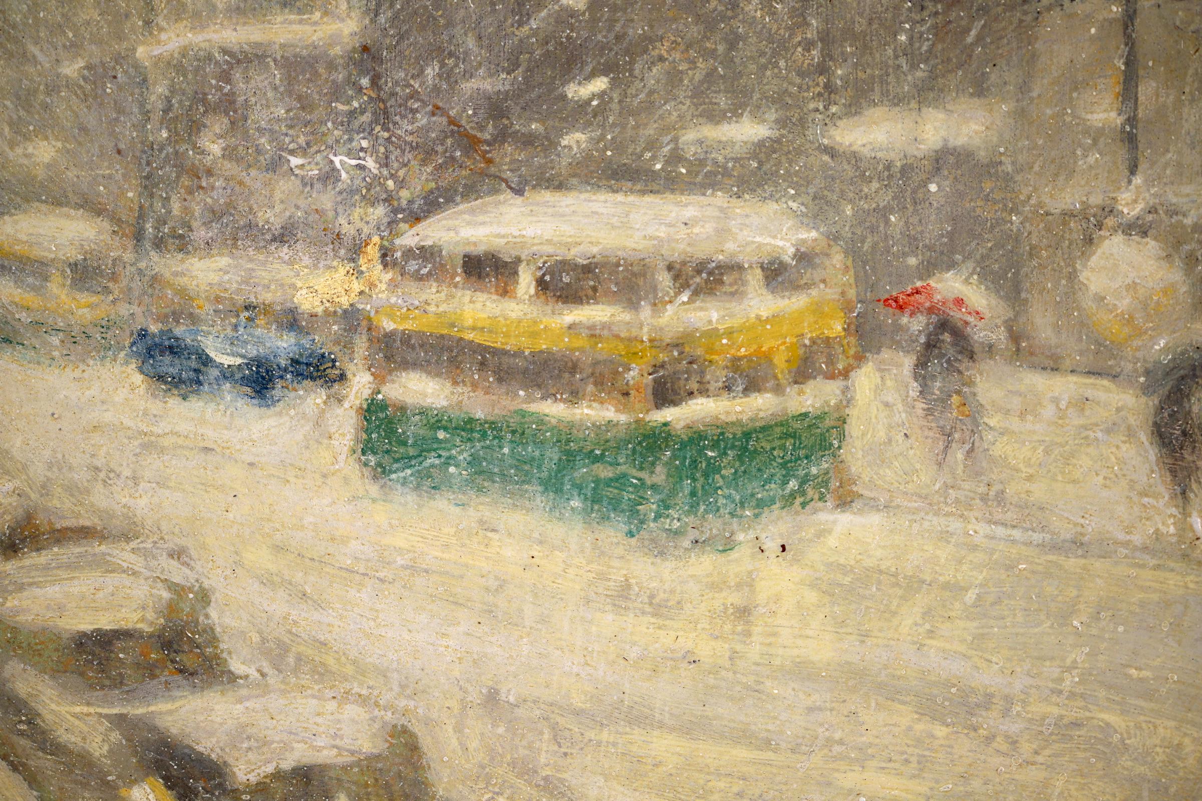 Midtown Storm - New York - Impressionist Oil, Snowy Cityscape by Guy Wiggins 6