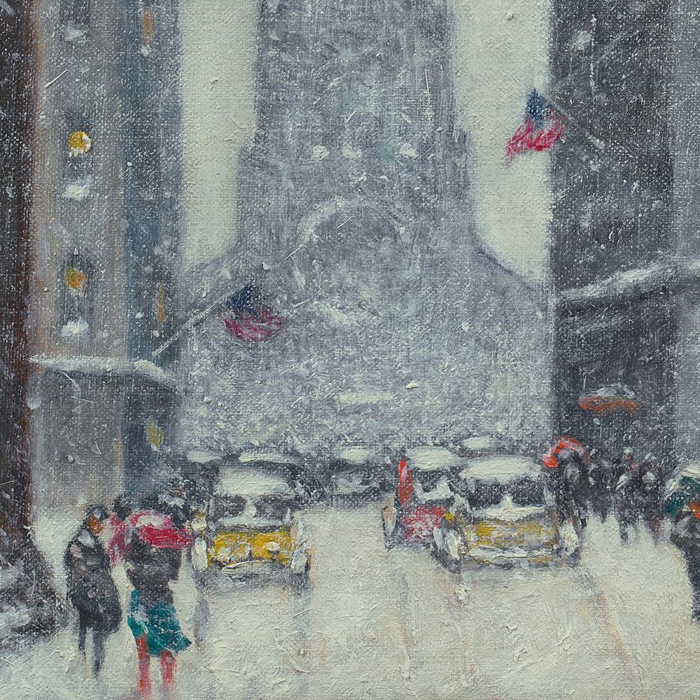 Wall Street Winter - Painting by Guy Carleton Wiggins