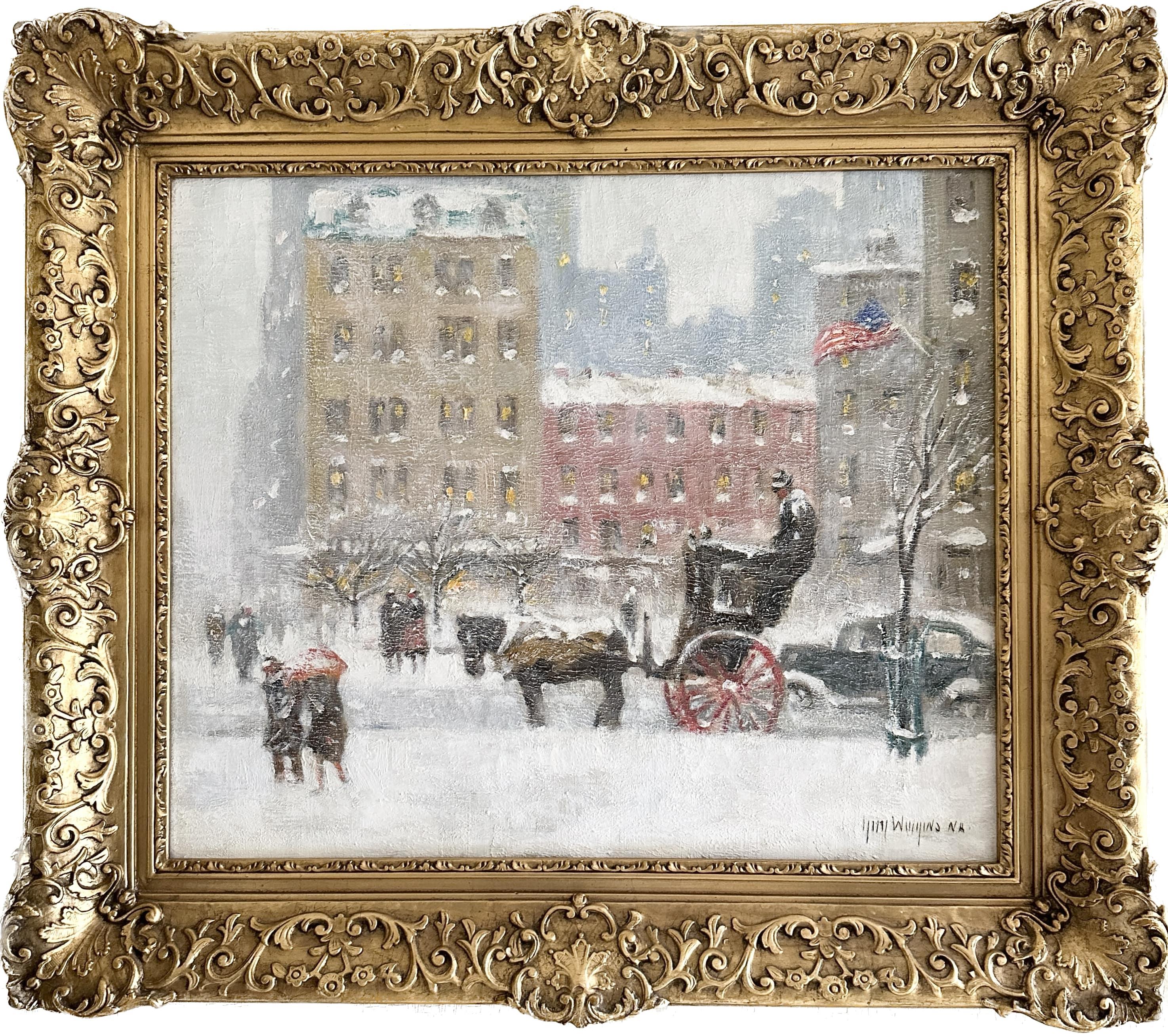Winter at the Plaza - Painting by Guy Carleton Wiggins