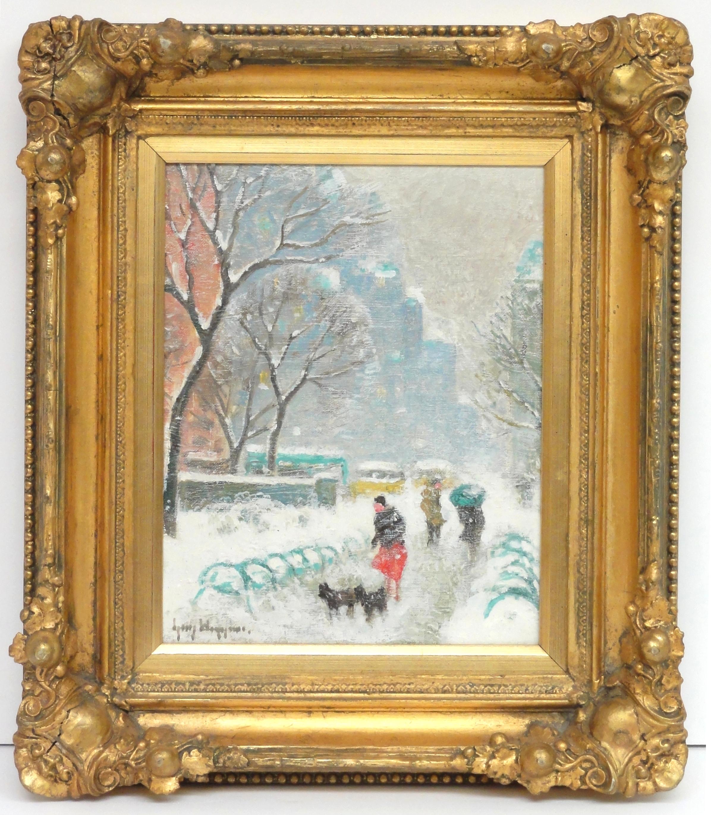 Guy Carleton Wiggins Figurative Painting - Winter in the Park