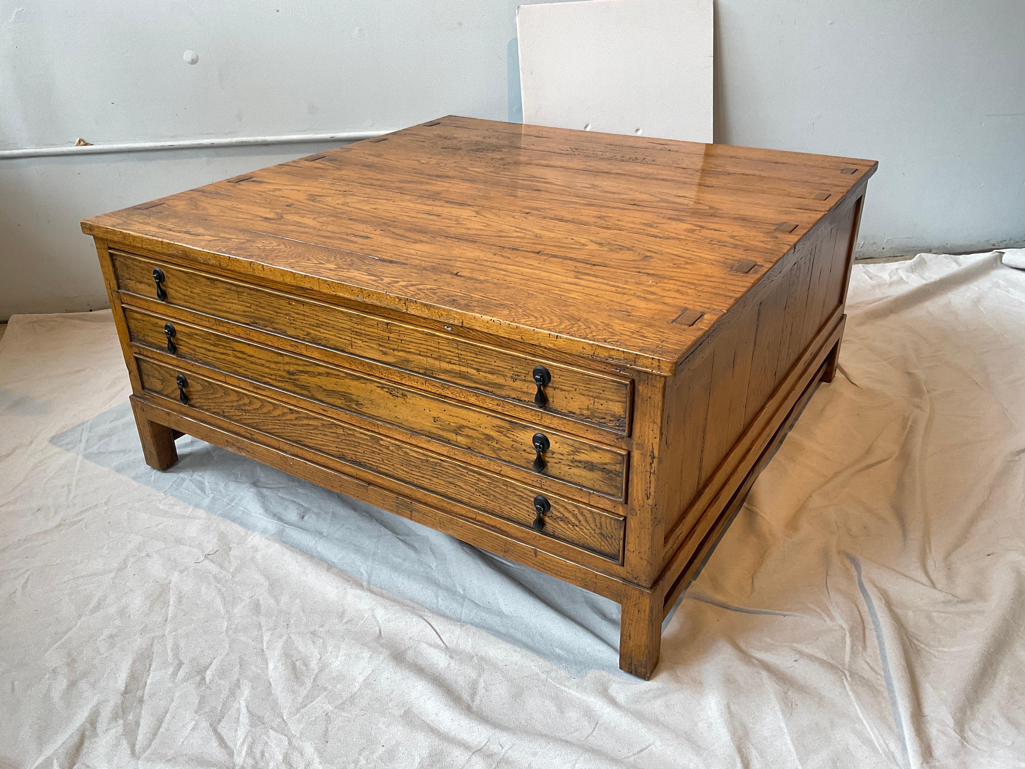 Guy Chaddock Clarence Collection coffee table. Drawers on both sides. 
