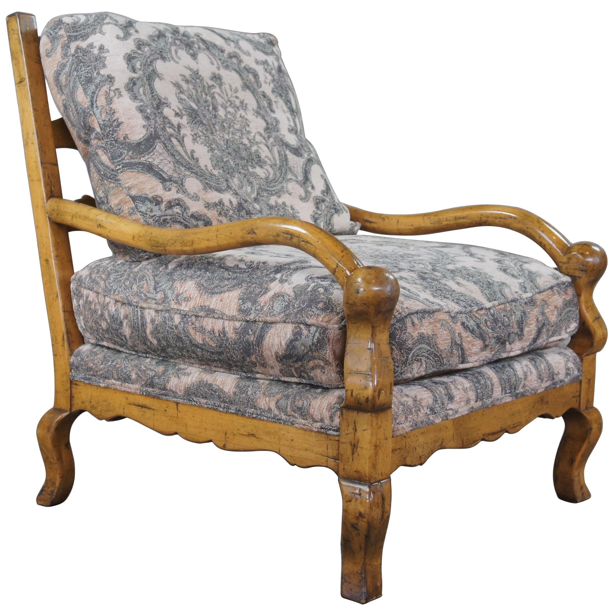 French Provincial Guy Chaddock Country French Oversized Knuckle Lounge Arm Chair Ladderback Uc3001