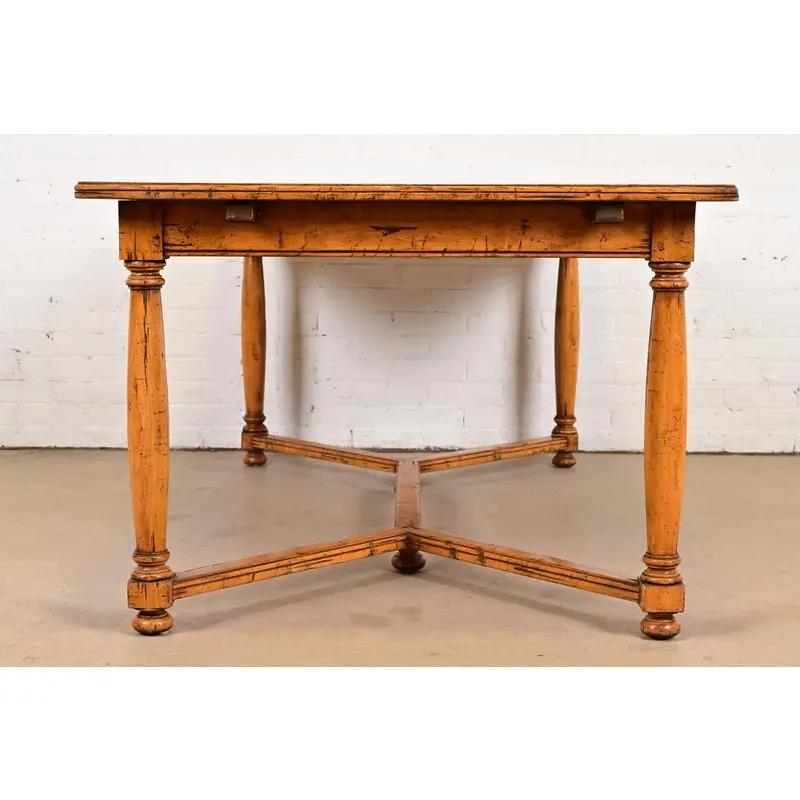 Guy Chaddock English Country Rustic Oak Harvest Farm Extension Dining Table en vente 4