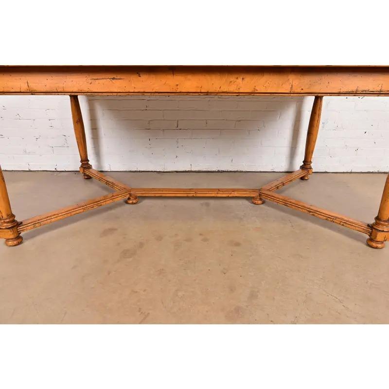 Guy Chaddock English Country Rustic Oak Harvest Farm Extension Dining Table en vente 5