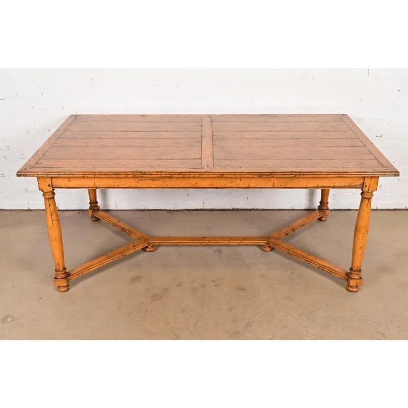 Américain Guy Chaddock English Country Rustic Oak Harvest Farm Extension Dining Table en vente