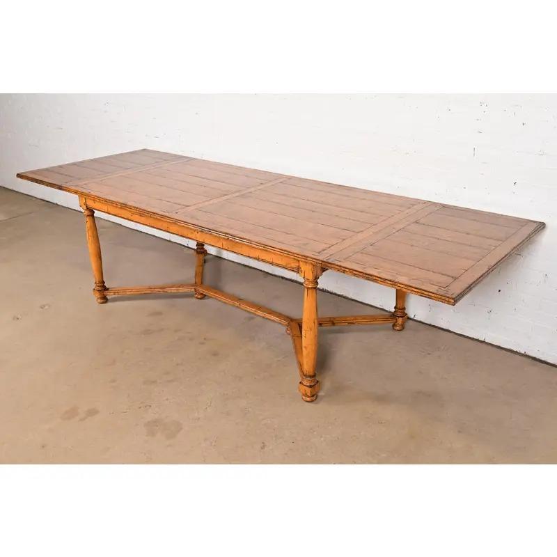 Guy Chaddock English Country Rustic Oak Harvest Farm Extension Dining Table en vente 2