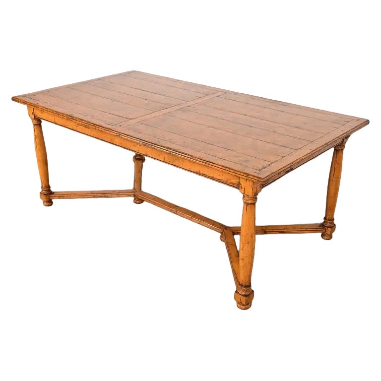 Guy Chaddock English Country Rustic Oak Harvest Farm Extension Dining Table en vente