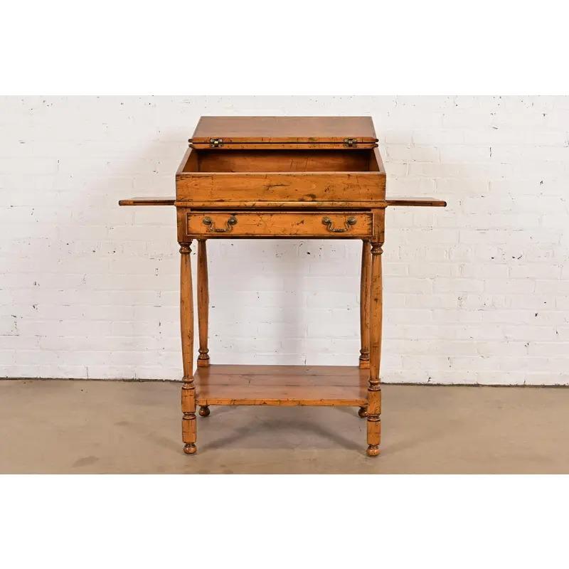 Guy Chaddock Gustavian Slant-Front Maple Secretary Desk In Good Condition For Sale In South Bend, IN