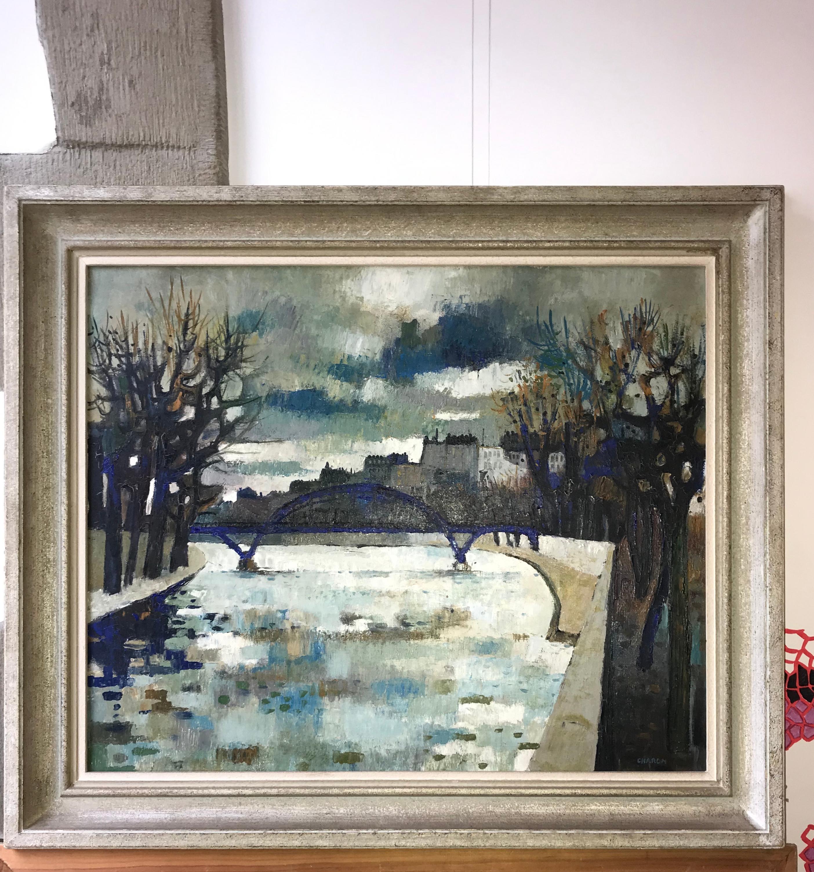 Seine River Bridge, Paris - Painting by Guy Charon