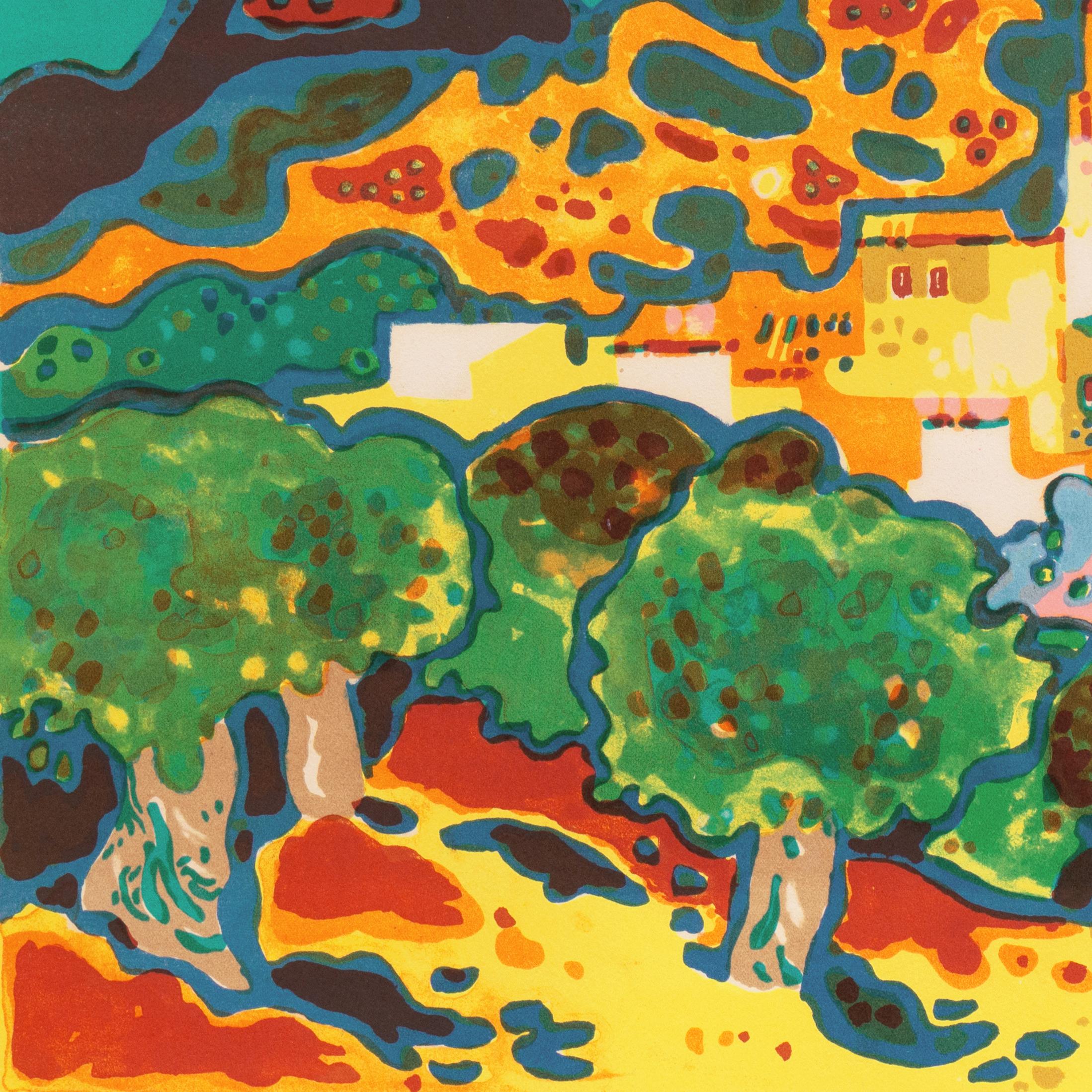 'Landscape with Village', Paris, Salon d'Automne, Musée d'Art Moderne - Post-Impressionist Print by Guy Charon