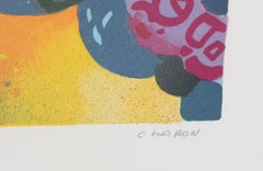 View of Florence, Modern Folk Lithograph by Guy Charon