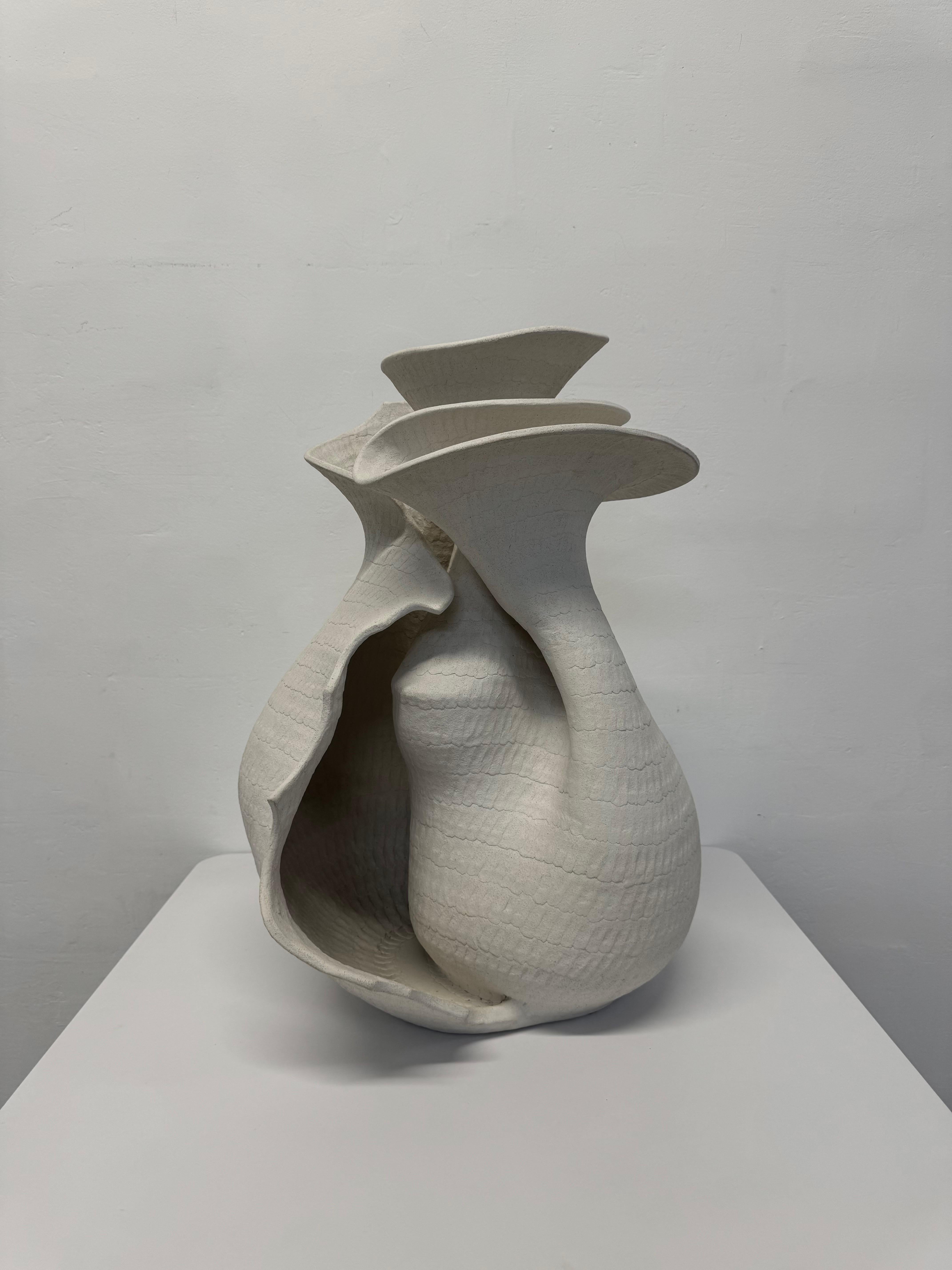 Guy Dawson Gran jarrón escultórico modernista de Studio Pottery, firmado en venta 6