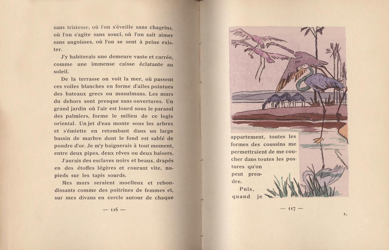 Guy De Maupassant, Sur L'eau with Illustrations by A.Le Petit. Kieffer Binding In Good Condition For Sale In Middletown, NY