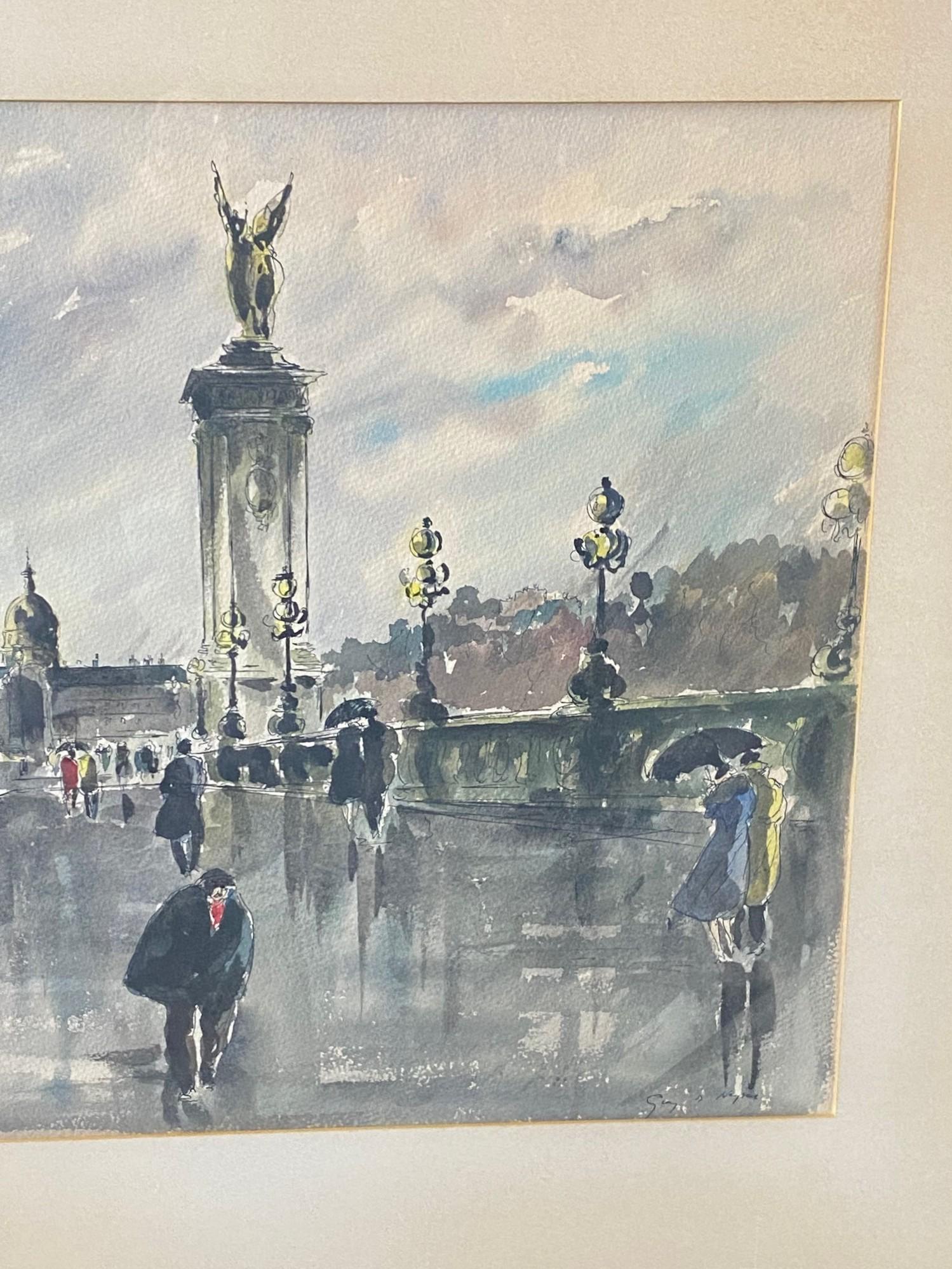 Guy de Neyrac Signiert Französisch Impressionistische Gemälde Pont Alexandre III, Paris (Handbemalt) im Angebot