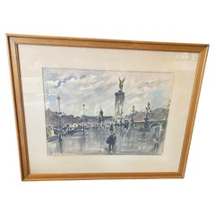 Guy de Neyrac Signed French Impressionistic Painting Pont Alexandre III, Paris