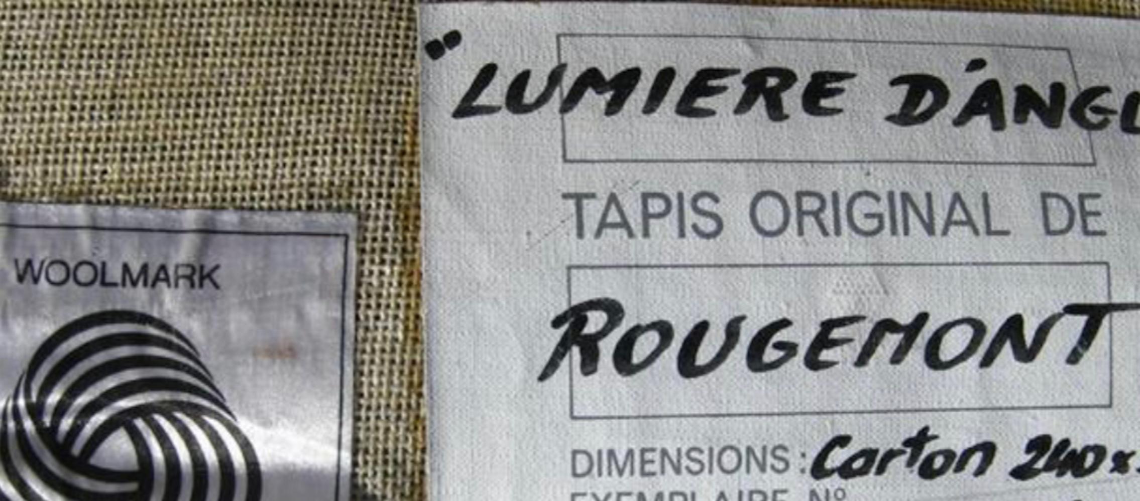 Français Guy de Rougemont, Lumière d'angle Tapis à poils épais 53, Artcurial, France, 1989 en vente