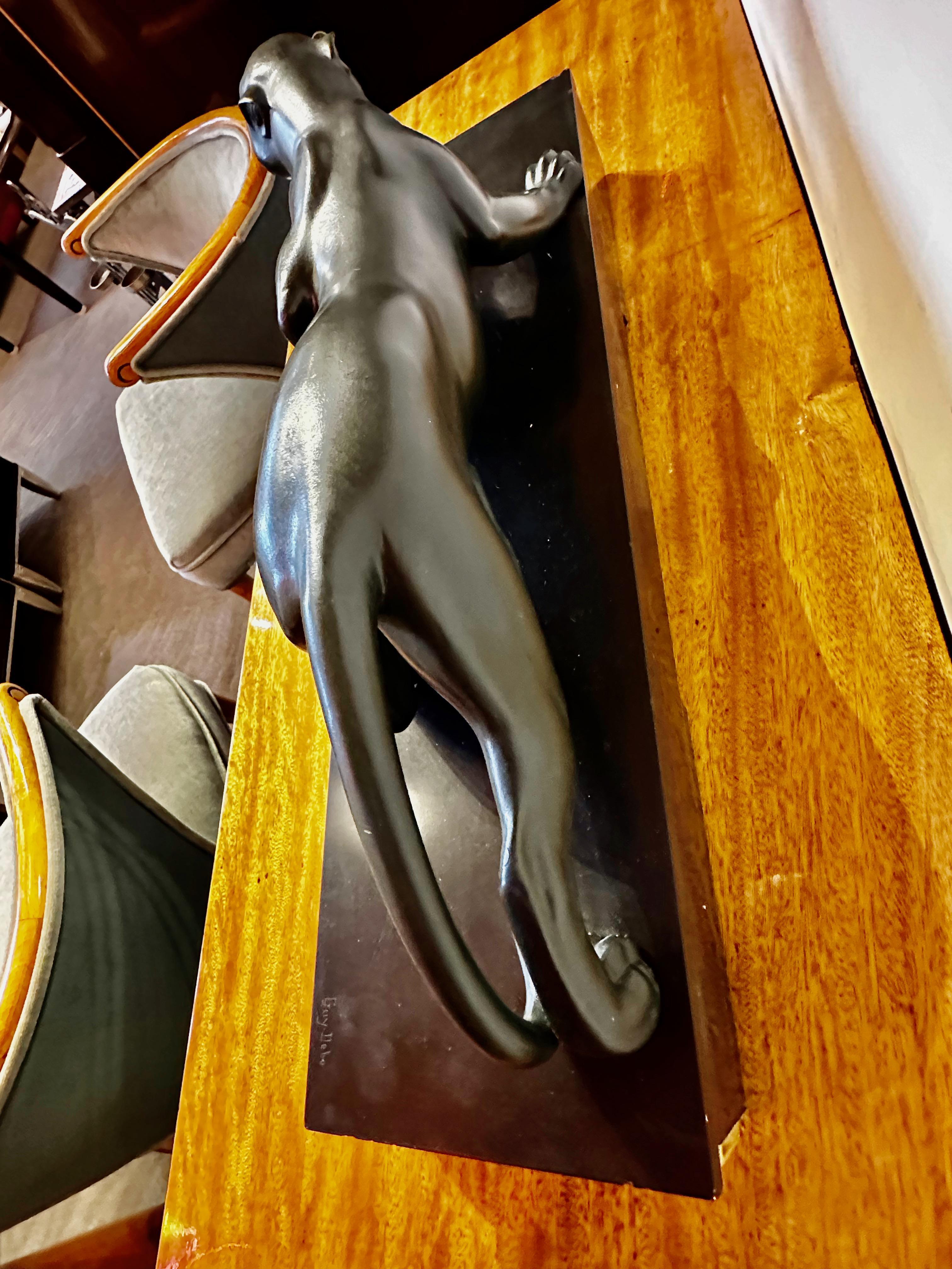 Sculpture de panthère Art déco par Guy Debe French en vente 6