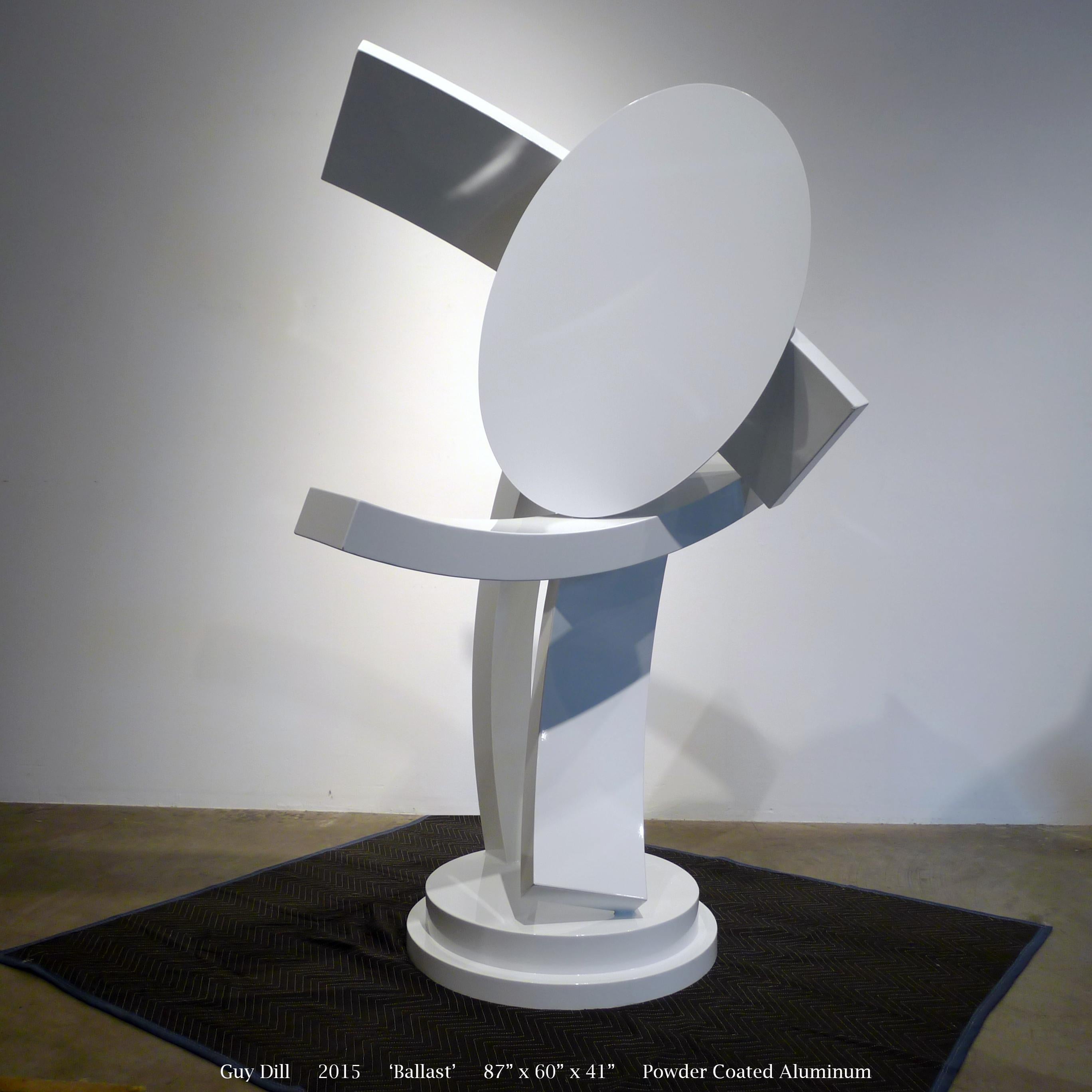 Ballast, abstract sculpture, white, vertical, contemporary, outdoor, indoor