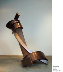 Begg Rock, abstract bronze sculpture, brown, vertical, indoor, outdoor, new