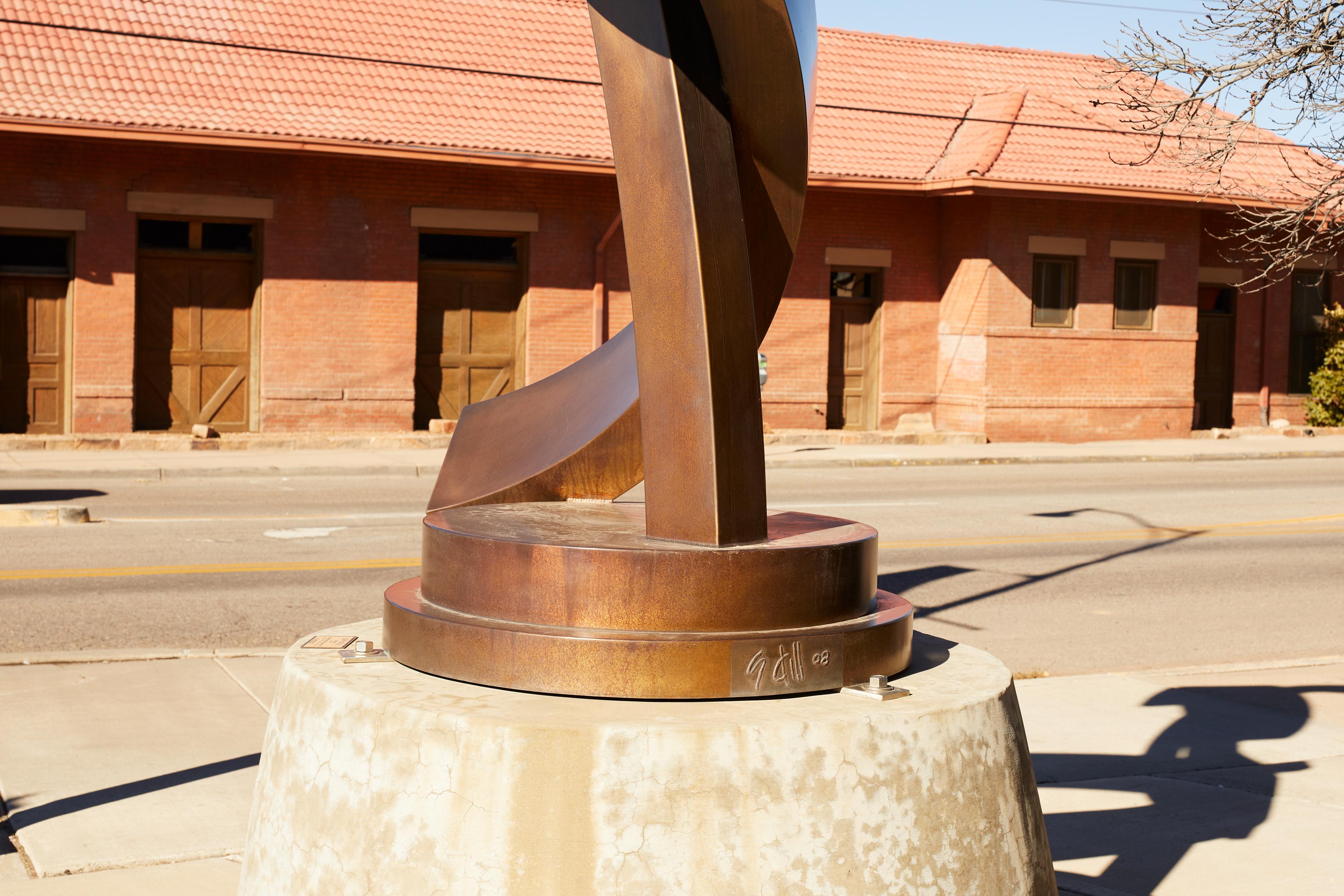Boon is a 2008 bronze sculpture by Guy Dill. The refinement and poise of Guy Dill's bronze work is effortlessly balanced with the industrial and modern feel of the metal sculpture. Boon is signed by Guy Dill. 