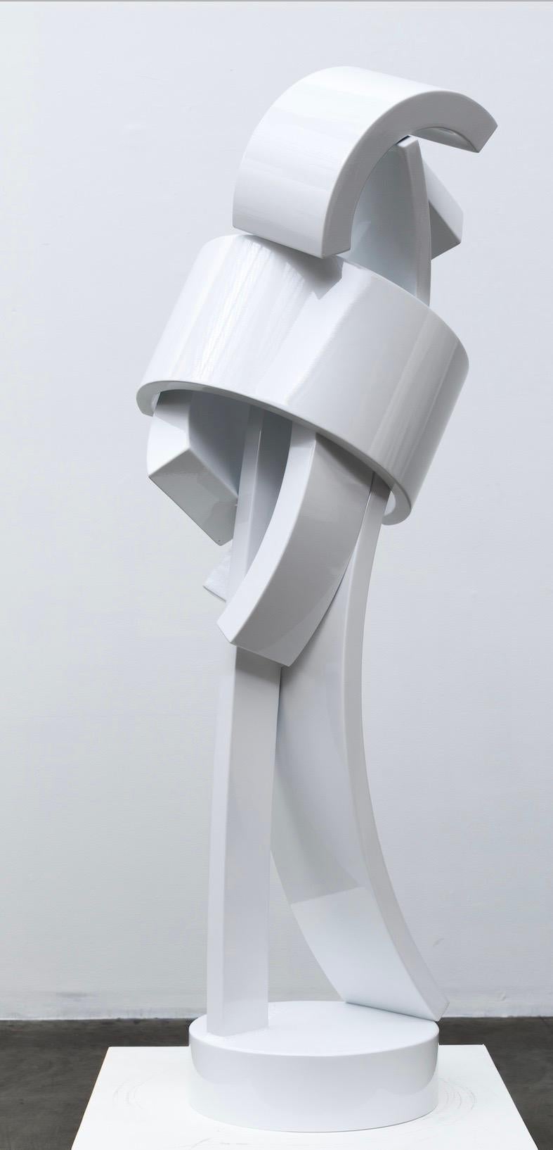 Nomad, by Guy Dill, abstract, sculpture, white, totem, contemporary, indoor For Sale 1