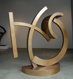 Pooja, sculpture by Guy Dill, abstract, contemporary, bronze sculpture, indoor