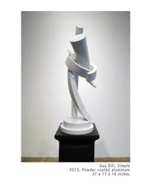 Simple, abstract sculpture, by Guy Dill, bronze, medium, indoor, outdoor