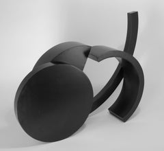 Small Ooidonk, abstract steel sculpture, black patina, geometric, indoor,outdoor