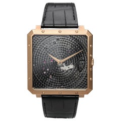 Reloj con correa cuadrada Time Space de oro rosa de 18 quilates Guy Ellia