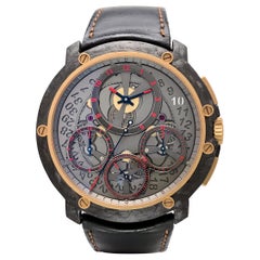 Guy Ellia Montre à bracelet chronographe Jumbo en carbone et or rose 18 carats