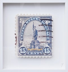 Contemporary Minimalist American 15 Cents Postage Stamp Print