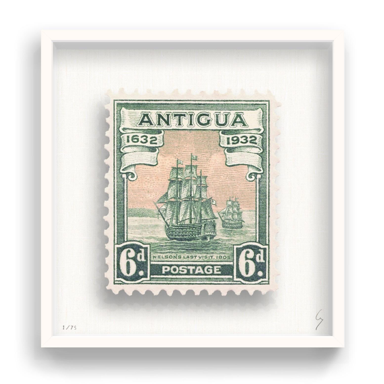 Guy Gee, Antigua (medium)

Hand-engraved print on 350gsm on G.F Smith card
53 x 56cm (20 4/5 x 22 2/5 in)
Frame included 
Edition of 75 

Each artwork by Guy had been digitally reimagined from an original postage stamp. Cut out and finished by hand,