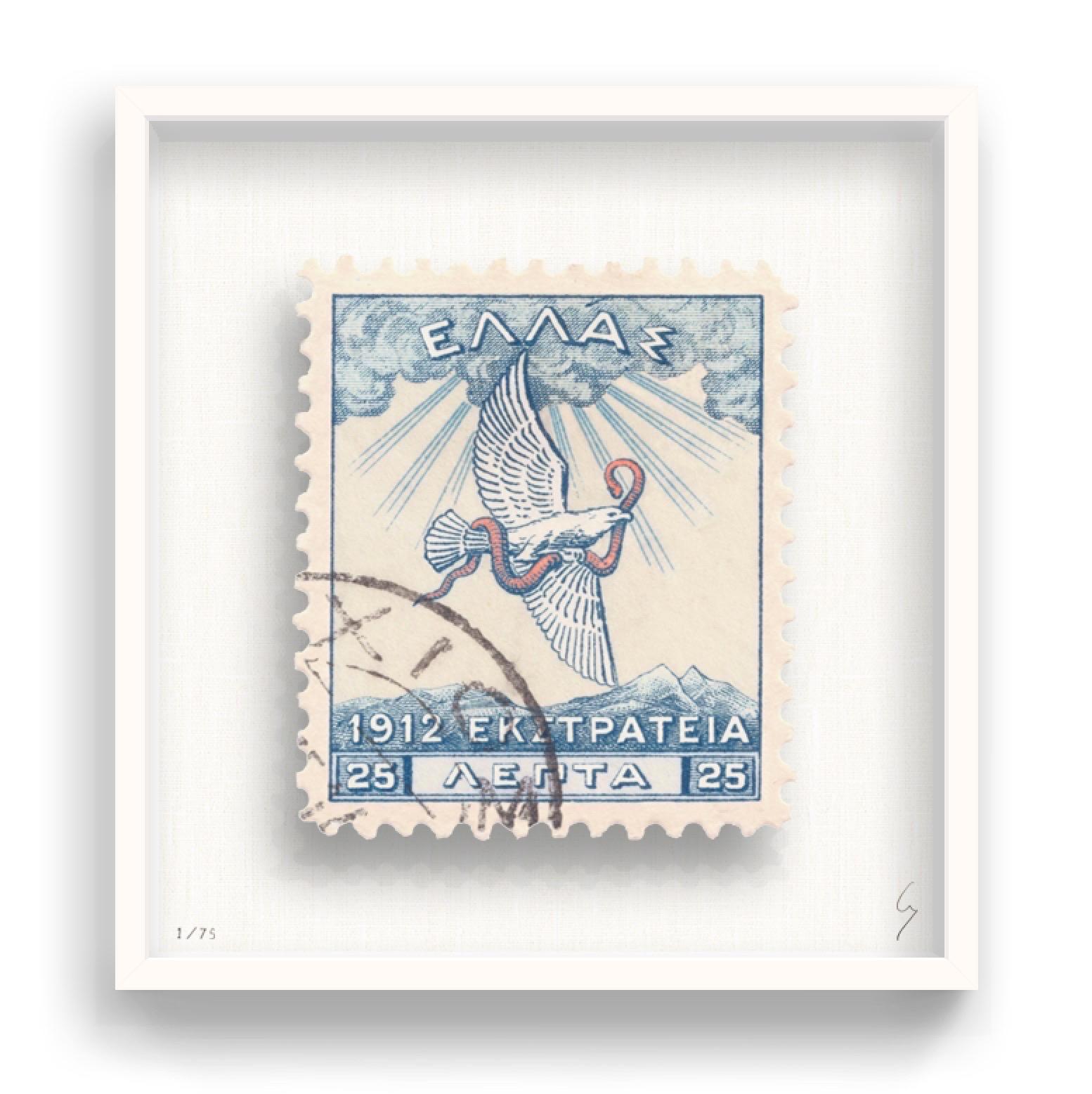 Guy Gee, Greece (medium)

Hand-engraved print on 350gsm on G.F Smith card
53 x 56cm (20 4/5 x 22 2/5 in)
Frame included 
Edition of 75 

Each artwork by Guy had been digitally reimagined from an original postage stamp. Cut out and finished by hand,