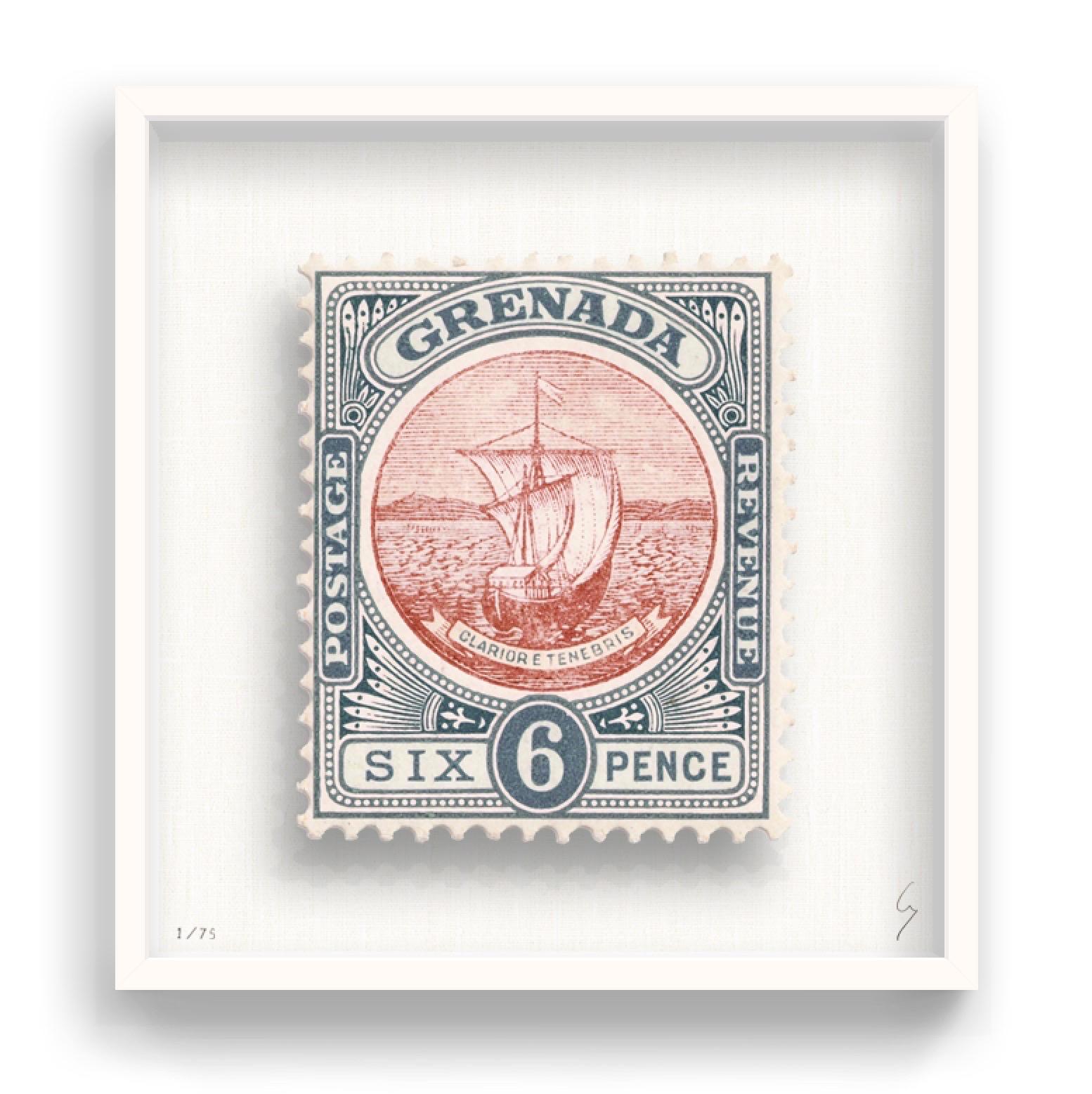 Guy Gee, Grenada (medium)

Hand-engraved print on 350gsm on G.F Smith card
53 x 56cm (20 4/5 x 22 2/5 in)
Frame included 
Edition of 75 

Each artwork by Guy had been digitally reimagined from an original postage stamp. Cut out and finished by hand,