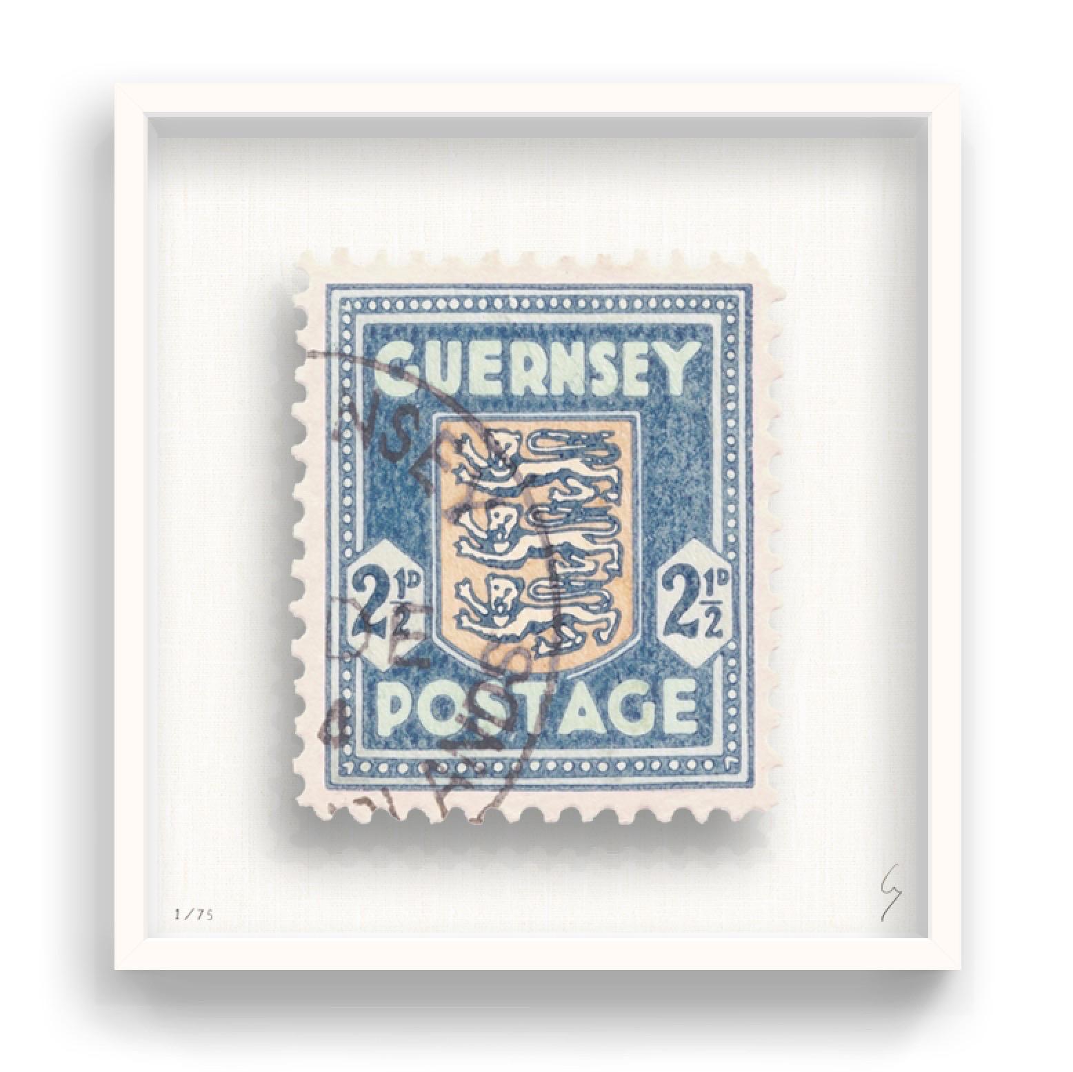 Guy Gee, Guernsey  (medium)

Hand-engraved print on 350gsm on G.F Smith card
53 x 56cm (20 4/5 x 22 2/5 in)
Frame included 
Edition of 75 

Each artwork by Guy had been digitally reimagined from an original postage stamp. Cut out and finished by