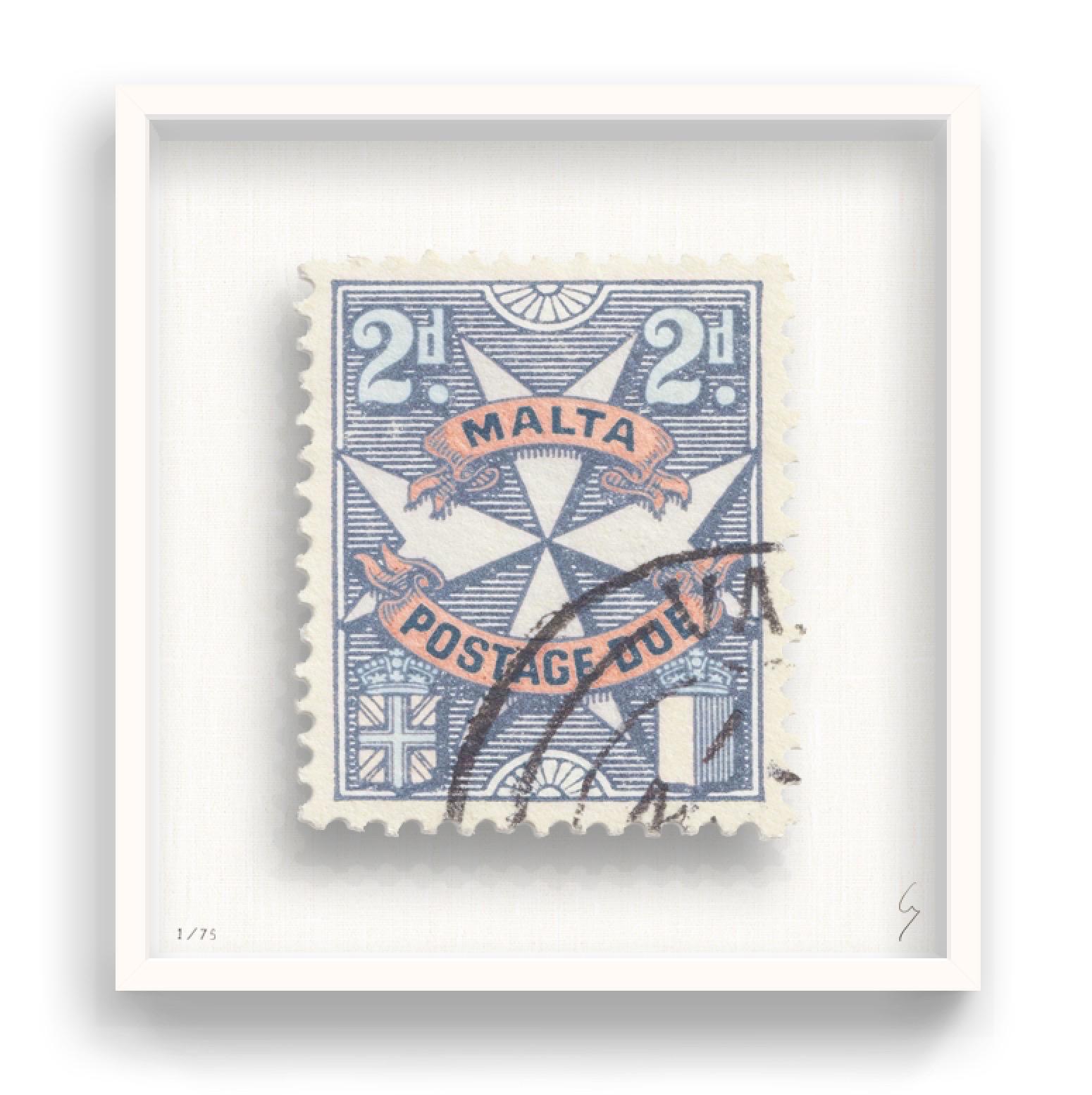 Guy Gee, Malta (medium)

Hand-engraved print on 350gsm on G.F Smith card
53 x 56cm (20 4/5 x 22 2/5 in)
Frame included 
Edition of 75 

Each artwork by Guy had been digitally reimagined from an original postage stamp. Cut out and finished by hand,