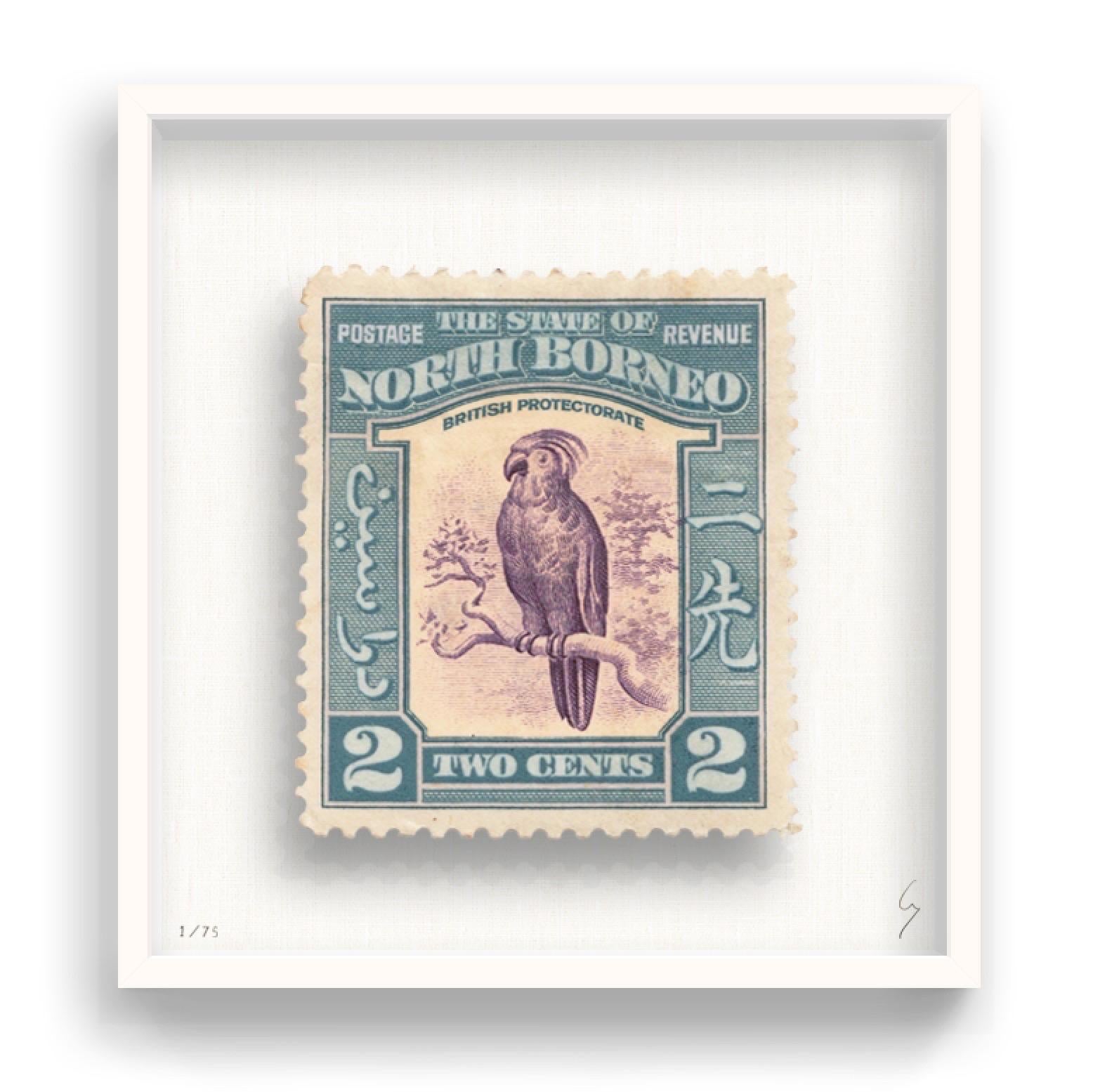 Guy Gee, Pakistan North Borneo (medium)

Hand-engraved print on 350gsm on G.F Smith card
31 x 35 cm (12 1/5 x 13 4/5)
Frame included 
Edition of 75 

Each artwork by Guy had been digitally reimagined from an original postage stamp. Cut out and