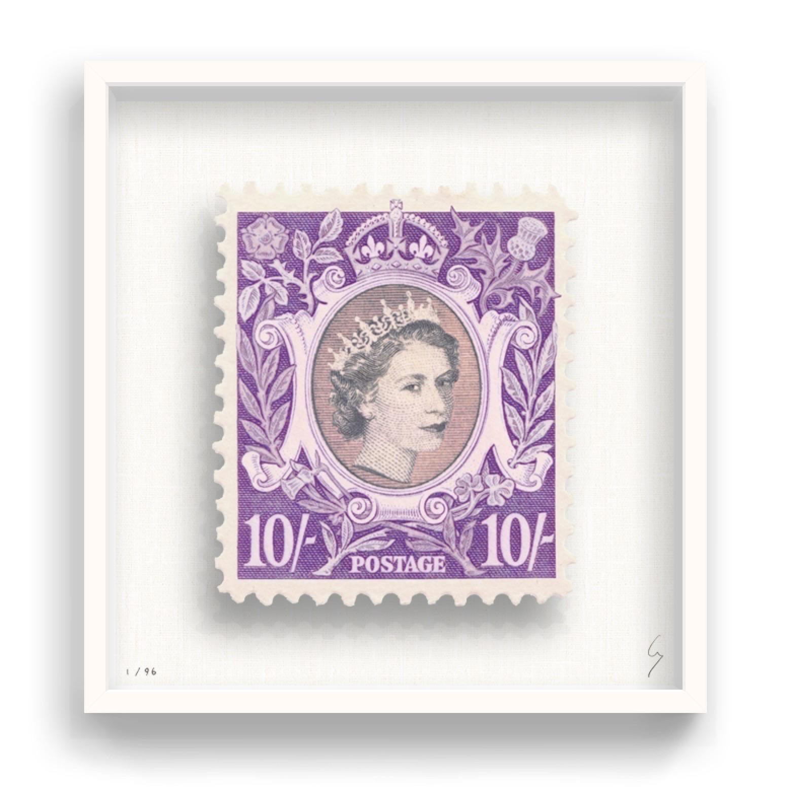 Guy Gee, Queen P (medium)

Hand-engraved print on 350gsm on G.F Smith card
53 x 56 cm (20 4/5 x 22 2/5)
Frame included 
Edition of 96

Each artwork by Guy had been digitally reimagined from an original postage stamp. Cut out and finished by hand,
