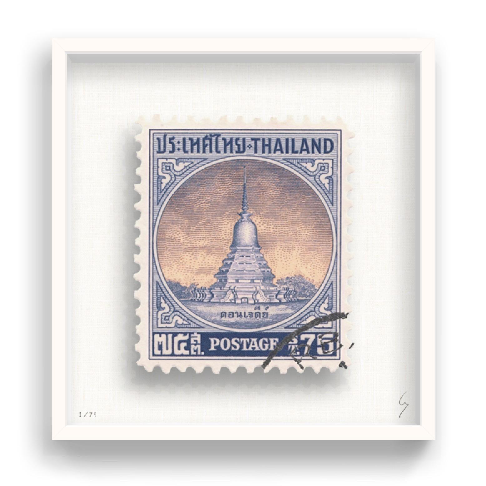 Guy Gee, Thailand (medium)

Hand-engraved print on 350gsm on G.F Smith card
31 x 35 cm (12 1/5 x 13 4/5)
Frame included 
Edition of 75 

Each artwork by Guy had been digitally reimagined from an original postage stamp. Cut out and finished by hand,
