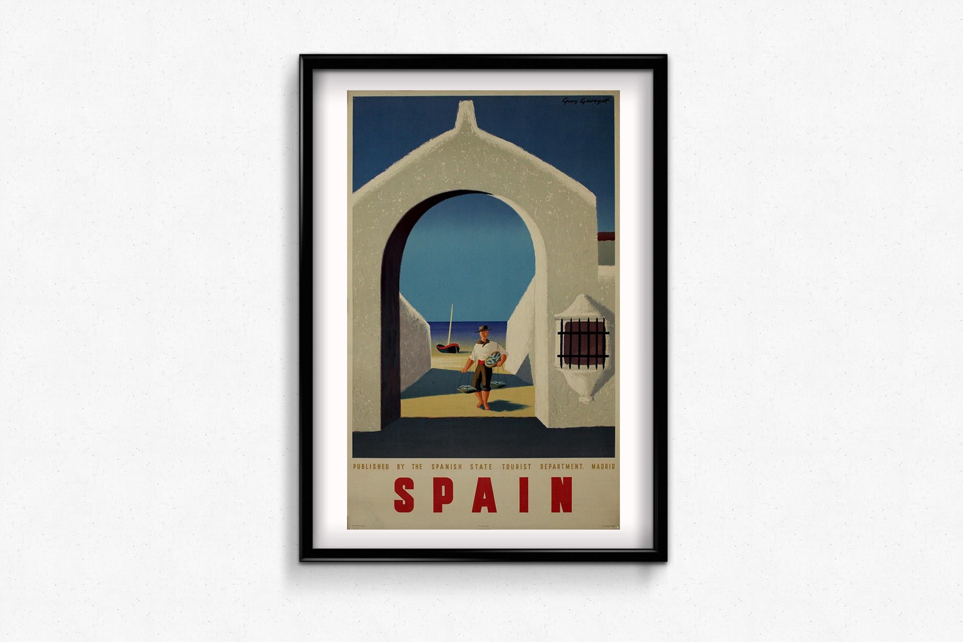 1947 original travel poster by French Guy Georget - Spain For Sale 1