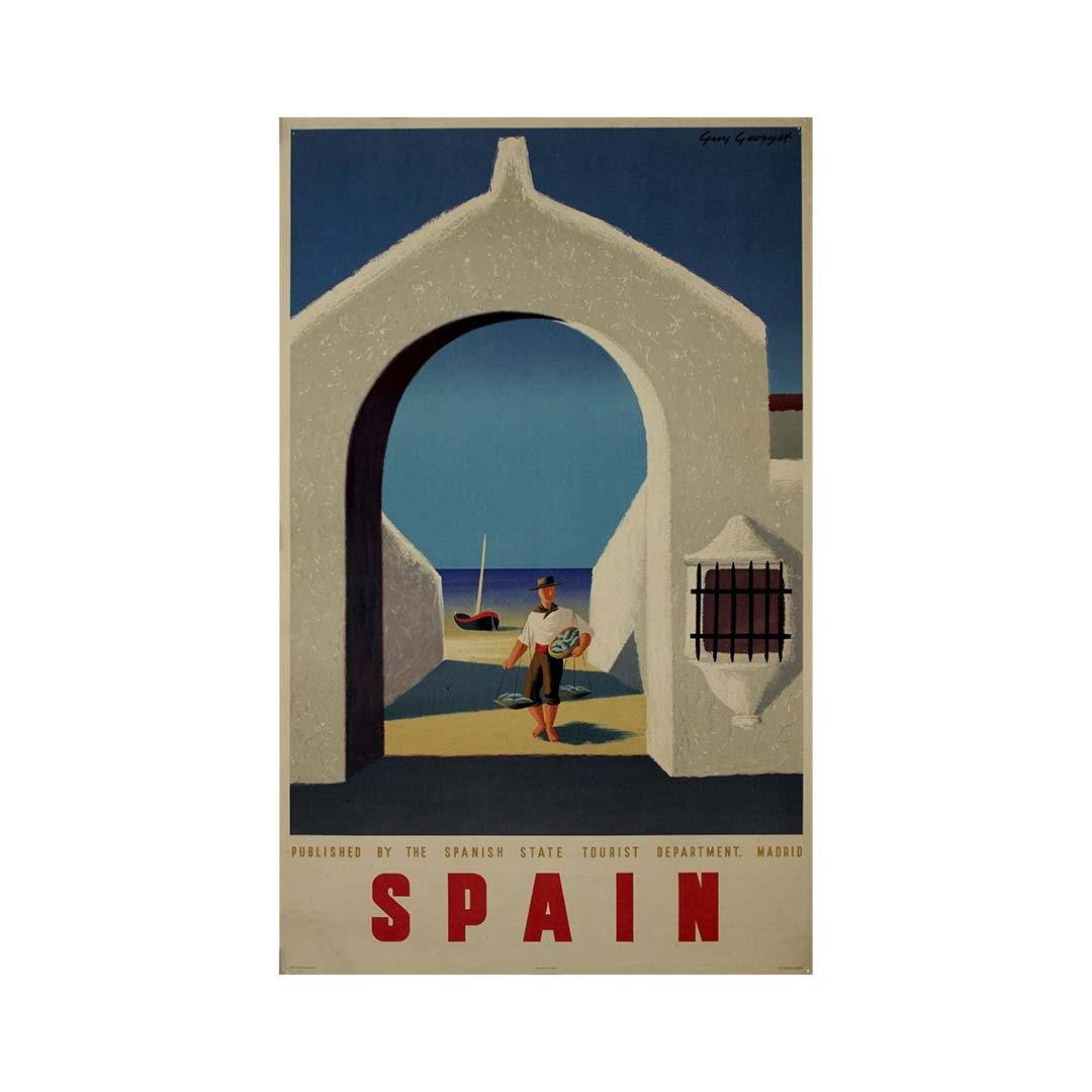1947 original travel poster by French Guy Georget - Spain For Sale 3