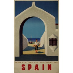 1947 original travel poster by French Guy Georget - Spain
